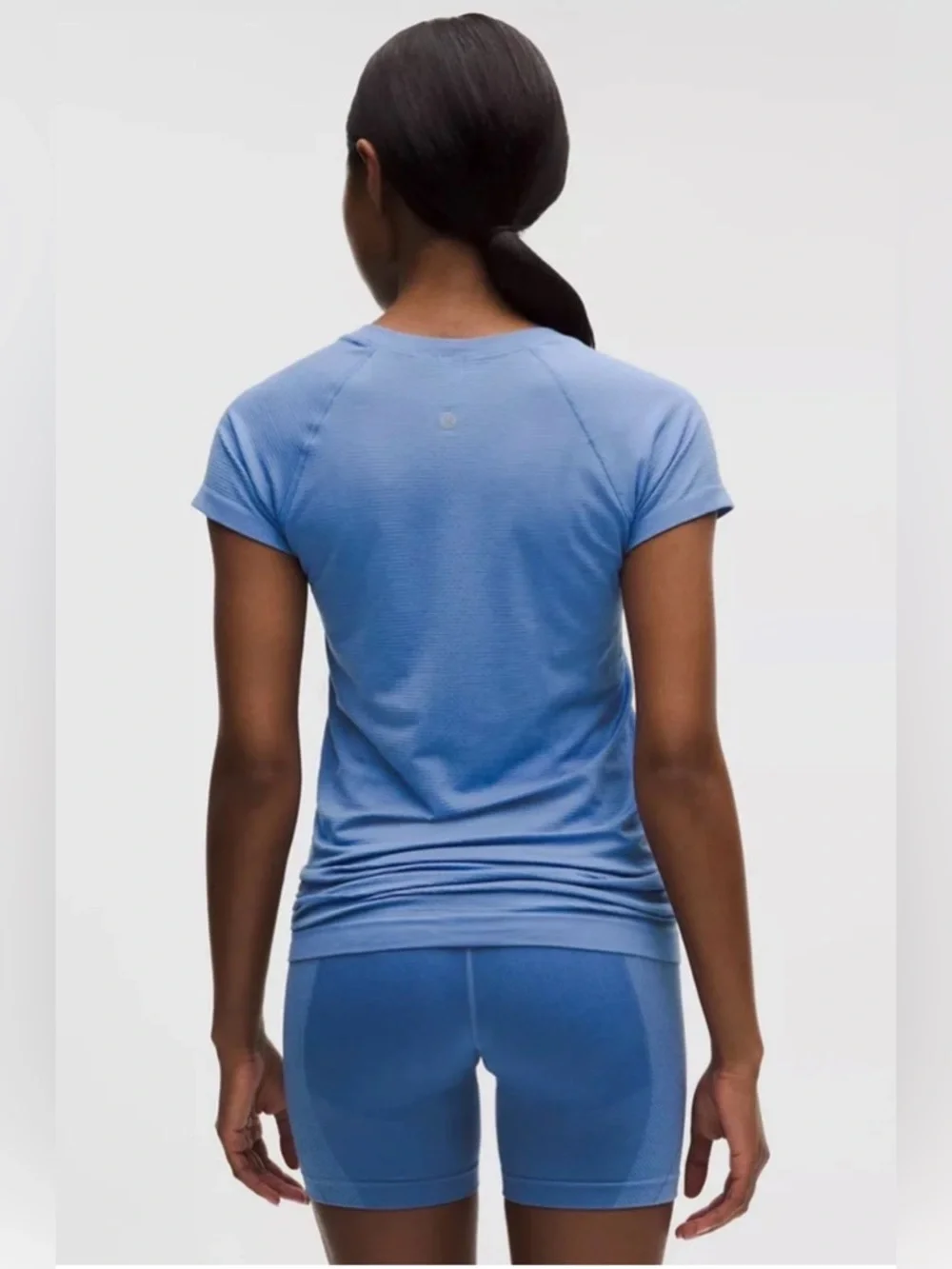 NWT Lululemon Swiftly Tech Short-Sleeve Shirt 2.0 *Hip‎ Length Prep Blue Size 10